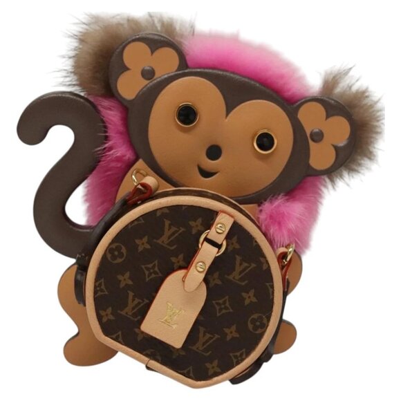 LOUIS VUITTON Monogram Body Chain Monkey Necklace Brown LV Auth BA270SAV - Picture 1 of 16